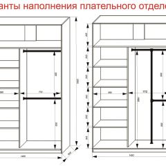 Шкаф-купе 1400 серии SOFT D8+D2+B2+PL4 (2 ящика+F обр.штанга) профиль «Графит» в Талице - talica.mebel24.online | фото 7