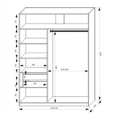 Шкаф-купе 1500 серии NEW CLASSIC K3+K3+B2+PL1 (2 ящика+1 штанга) профиль «Капучино» в Талице - talica.mebel24.online | фото 3