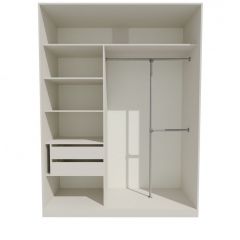 Шкаф-купе 1500 серии NEW CLASSIC K4+K4+B2+PL4 (2 ящика+F обр. штанга) профиль «Капучино» в Талице - talica.mebel24.online | фото 2