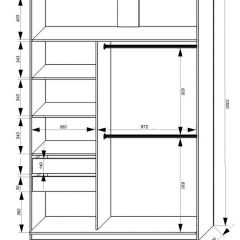 Шкаф-купе 1600 серии SOFT D8+D2+B2+PL4 (2 ящика+F обр.штанга) профиль «Графит» в Талице - talica.mebel24.online | фото 2