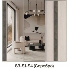 Шкаф-купе 2250 серии SILVER S3+S1+S4 B22+PL3 (по 2 ящика лев/прав+2 штанги) профиль «Серебро» в Талице - talica.mebel24.online | фото 9