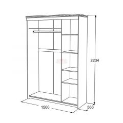 Шкаф-купе 3-х дверный Ольга-13 (1500) в Талице - talica.mebel24.online | фото 2