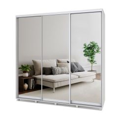 МАРТИН Шкаф-купе с зеркалами Шимо светлый (2200*450) М423 в Талице - talica.mebel24.online | фото