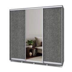 МАРТИН Шкаф-купе с зеркалом Камень темный (2200*450) М422 в Талице - talica.mebel24.online | фото