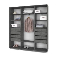МАРТИН Шкаф-купе с зеркалом Камень темный (2200*450) М422 в Талице - talica.mebel24.online | фото 4