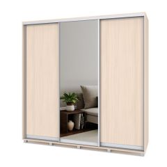 МАРТИН Шкаф-купе с зеркалом Млечный дуб (2200*450) М422 в Талице - talica.mebel24.online | фото