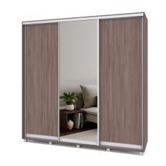 МАРТИН Шкаф-купе с зеркалом Шимо темный (2200*450) М422 в Талице - talica.mebel24.online | фото