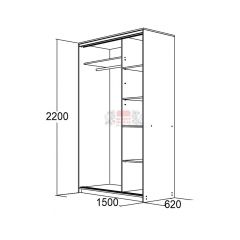 МИРАЖ 15.1 (620) Шкаф для платья и белья в Талице - talica.mebel24.online | фото 2