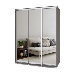 РОЛАНД Шкаф-купе с зеркалами Анкор темный (450*1700)  Р473 в Талице - talica.mebel24.online | фото