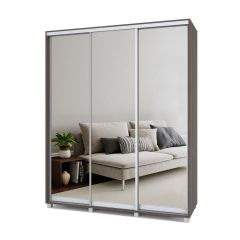 РОЛАНД Шкаф-купе с зеркалами Анкор темный (450*1800) Р483 в Талице - talica.mebel24.online | фото