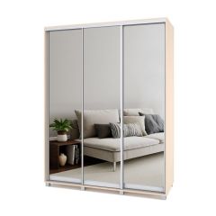 РОЛАНД Шкаф-купе с зеркалами Млечный дуб (450*1700)  Р473 в Талице - talica.mebel24.online | фото