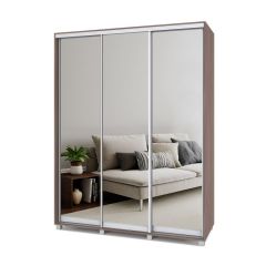 РОЛАНД Шкаф-купе с зеркалами Шимо темный (450*1700) Р473 в Талице - talica.mebel24.online | фото