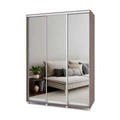 РОЛАНД Шкаф-купе с зеркалами Шимо темный (600*1600) Р663 в Талице - talica.mebel24.online | фото
