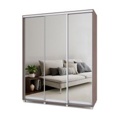 РОЛАНД Шкаф-купе с зеркалами Шимо темный (600*1800) Р683 в Талице - talica.mebel24.online | фото
