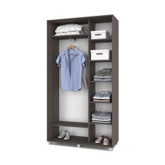 РОЛАНД Шкаф-купе с зеркалом Анкор темный (450*1200) Р422 в Талице - talica.mebel24.online | фото 2