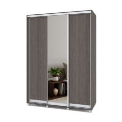 РОЛАНД Шкаф-купе с зеркалом Анкор темный (600*1700) Р672 в Талице - talica.mebel24.online | фото