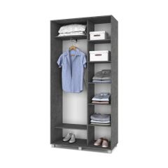 РОЛАНД Шкаф-купе с зеркалом Камень темный (450*1100) Р412 в Талице - talica.mebel24.online | фото 3