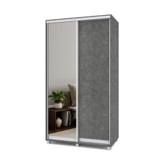 РОЛАНД Шкаф-купе с зеркалом Камень темный (450*1200) Р422 в Талице - talica.mebel24.online | фото