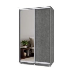 РОЛАНД Шкаф-купе с зеркалом Камень темный (450*1300) Р432 в Талице - talica.mebel24.online | фото 2