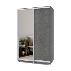 РОЛАНД Шкаф-купе с зеркалом Камень темный (450*1400) Р442 в Талице - talica.mebel24.online | фото 2