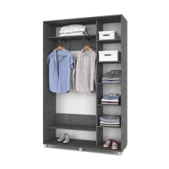 РОЛАНД Шкаф-купе с зеркалом Камень темный (450*1400) Р442 в Талице - talica.mebel24.online | фото 3