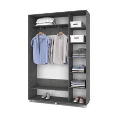 РОЛАНД Шкаф-купе с зеркалом Камень темный (450*1500) Р452 в Талице - talica.mebel24.online | фото 3