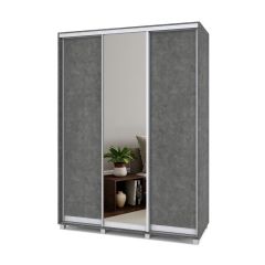 РОЛАНД Шкаф-купе с зеркалом Камень темный (450*1600) Р462 в Талице - talica.mebel24.online | фото 2
