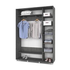 РОЛАНД Шкаф-купе с зеркалом Камень темный (450*1600) Р462 в Талице - talica.mebel24.online | фото 3