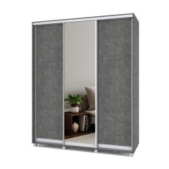 РОЛАНД Шкаф-купе с зеркалом Камень темный (600*1800) Р682 в Талице - talica.mebel24.online | фото
