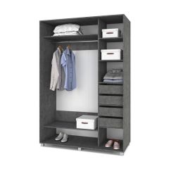 РОЛАНД Шкаф-купе с зеркалом Камень темный (600*1800) Р682 в Талице - talica.mebel24.online | фото 4