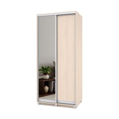 РОЛАНД Шкаф-купе с зеркалом Млечный дуб (450*1000) Р402 в Талице - talica.mebel24.online | фото 2