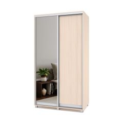 РОЛАНД Шкаф-купе с зеркалом Млечный дуб (450*1200) Р422 в Талице - talica.mebel24.online | фото