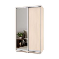 РОЛАНД Шкаф-купе с зеркалом Млечный дуб (450*1300) Р432 в Талице - talica.mebel24.online | фото 2