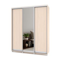 РОЛАНД Шкаф-купе с зеркалом Млечный дуб (450*1800) Р482 в Талице - talica.mebel24.online | фото