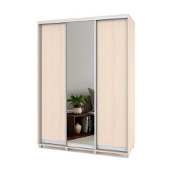 РОЛАНД Шкаф-купе с зеркалом Млечный дуб (600*1700)  Р672 в Талице - talica.mebel24.online | фото