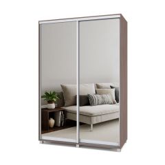 РОЛАНД Шкаф-купе с зеркалами Шимо темный (600*1500) Р653 в Талице - talica.mebel24.online | фото