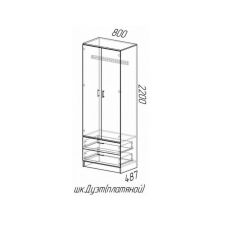 Шкаф платяной Дуэт с ящиками (Ясень шимо темный/светлый) в Талице - talica.mebel24.online | фото 2