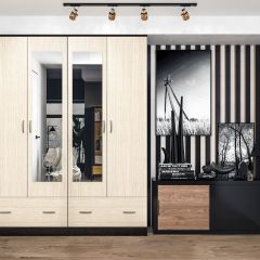 Шкаф Ронда ШК-4 с зеркалом (венге/беленый дуб) в Талице - talica.mebel24.online | фото 3