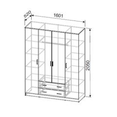 Шкаф ШК 1 (Ясень Анкор светлый) в Талице - talica.mebel24.online | фото 2