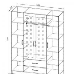 СОФИ СШК1600.1Шкаф 4-х ств с2мя зерк, 2 ящиками в Талице - talica.mebel24.online | фото 2