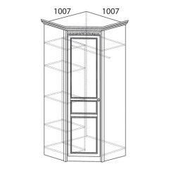 Шкаф угловой №183 "Лючия" Фасад зеркало (Угол 1007*1007) Дуб оксфорд в Талице - talica.mebel24.online | фото 2
