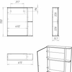 Шкаф-зеркало Норма 1-60 левый АЙСБЕРГ (DA1605HZ) в Талице - talica.mebel24.online | фото 8