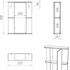 Шкаф-зеркало Норма 2-50 правый АЙСБЕРГ (DA1608HZ) в Талице - talica.mebel24.online | фото 10