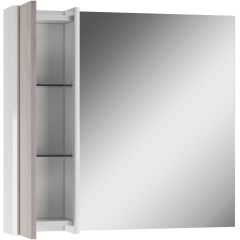 Шкаф-зеркало Uno 80 Дуб серый левый/правый Домино (DU1504HZ) в Талице - talica.mebel24.online | фото 4