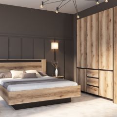 ПРАГА Спальный гарнитур Серия 3 (Дуб Делано/Дуб Венге) в Талице - talica.mebel24.online | фото 3