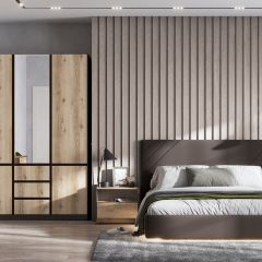 ПРАГА Спальный гарнитур Серия 3 (Дуб Делано/Дуб Венге) в Талице - talica.mebel24.online | фото 6
