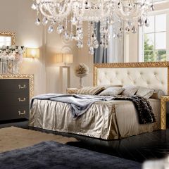 Спальный гарнитур Тиффани Premium черная/золото в Талице - talica.mebel24.online | фото 3