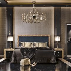 Спальный гарнитур Тиффани Premium черная/золото в Талице - talica.mebel24.online | фото 2