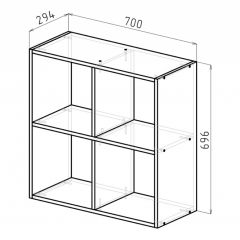 Стеллаж 4 секции  (дуб сонома) в Талице - talica.mebel24.online | фото 2