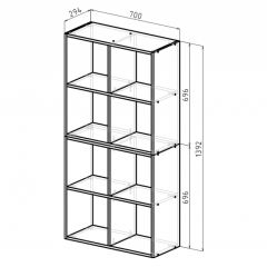 Стеллаж 8 секций (белый) в Талице - talica.mebel24.online | фото 2